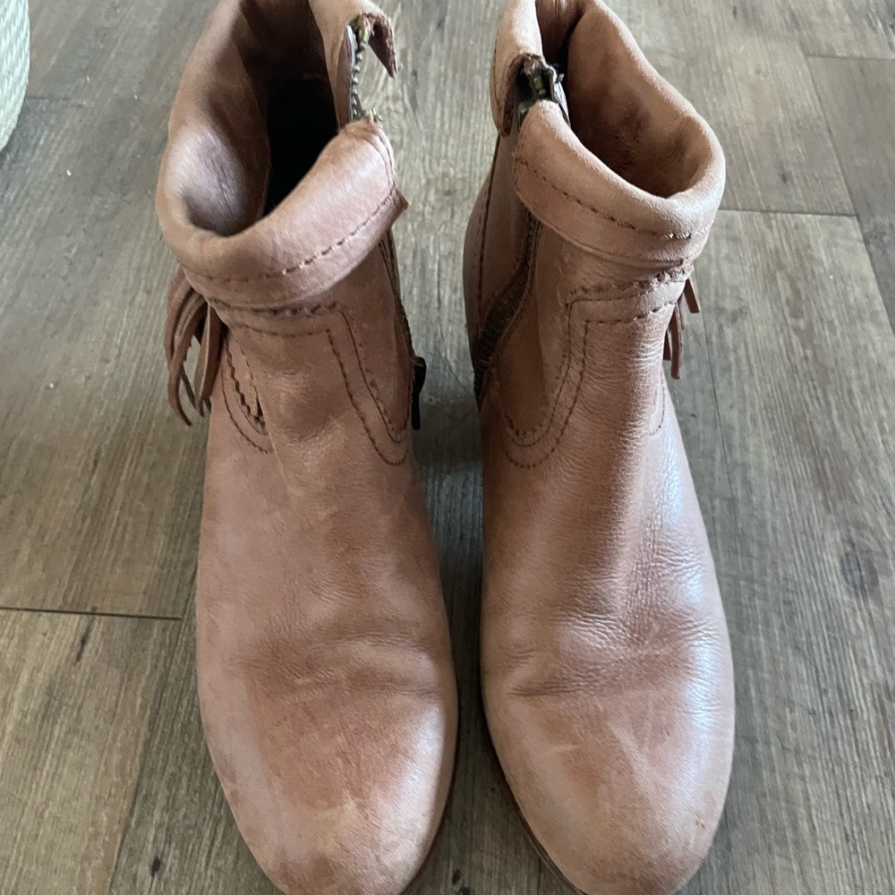 Sam edelman brown leather fringe bootss size 9 - Picture 3 of 5